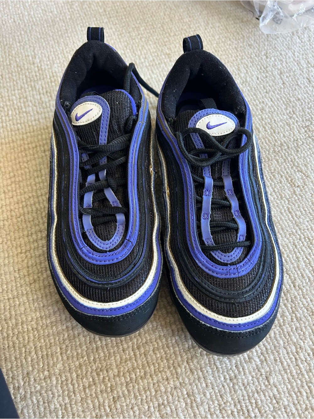 Nike Kids' Black and Purple Athletic Sneakers